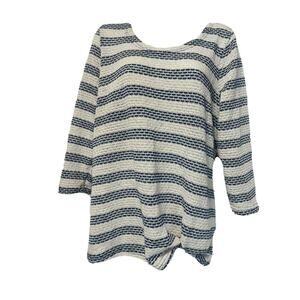 Dress barn sunday stripe textured sweater blouse plus size 1X